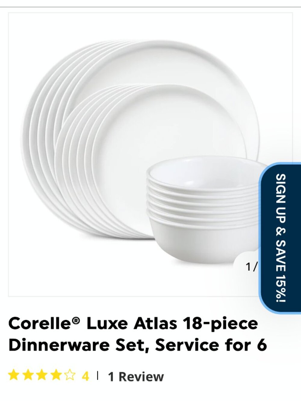Corelle Luxe Atlas 18-piece Dinnerware Set